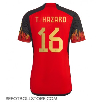 Belgien Thorgan Hazard #16 Replika Hemmatröja VM 2022 Kortärmad